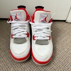 Nike Red and White Sneakers with Air Cushioning